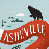 Close up of poster with silly illustration of red fox, black bear and red-tailed hawk