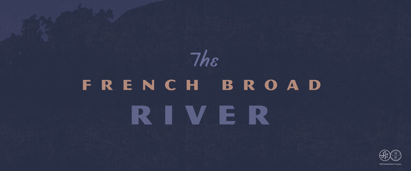 Close up of poster of French Broad River illustration