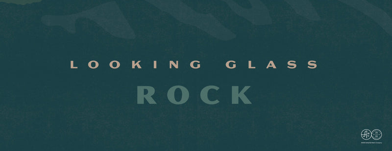 Close up of poster of Looking Glass Rock illustration