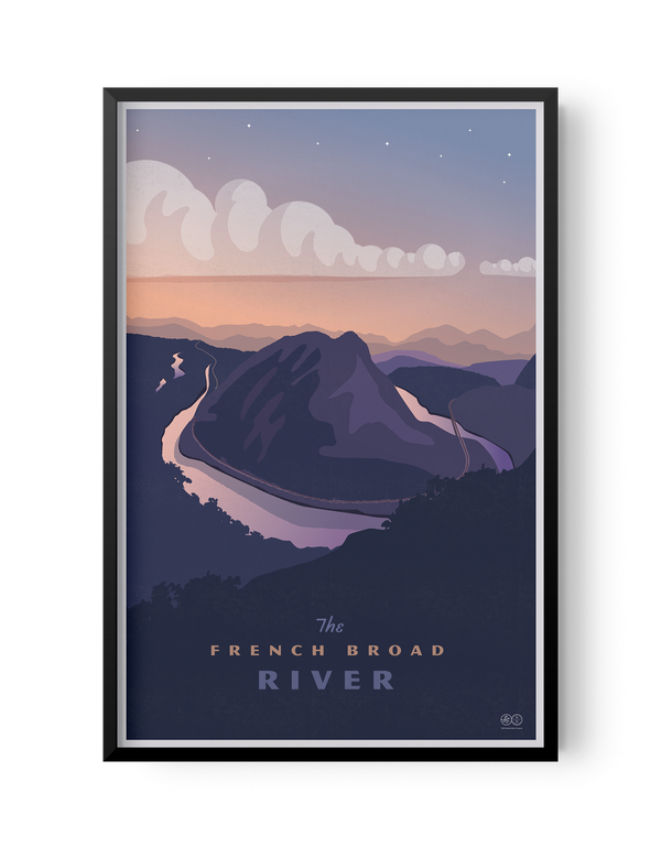 Poster of French Broad River illustration